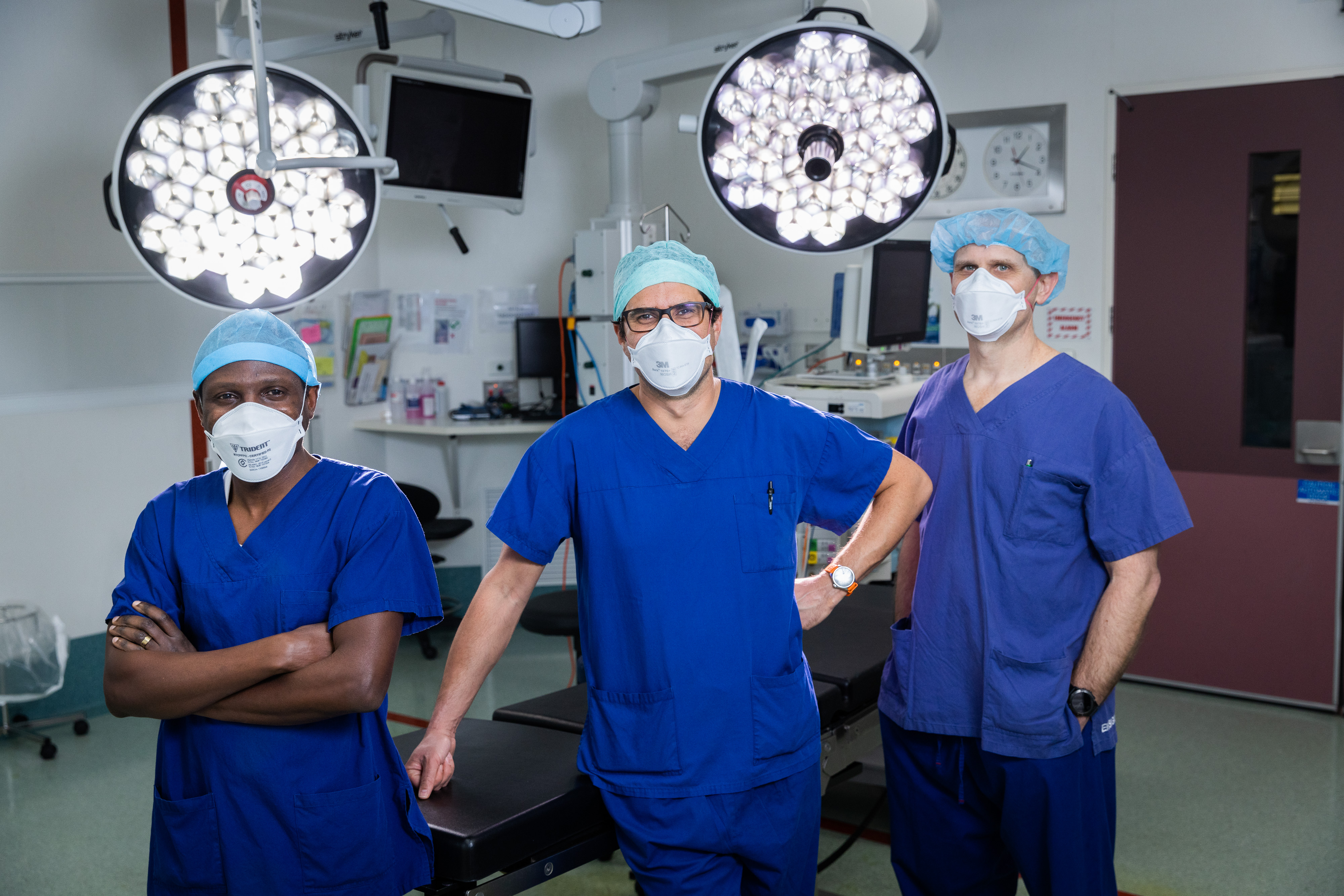 Dr Keith Dindi, Dr Matthew Read and Dr Andrew Newcomb at St Vincent’s Hospital Melbourne